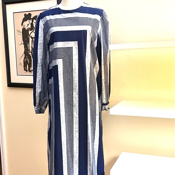 Paccini, YachtWear Conservative Blue Striped Dress,Excellent Condition,Size 14 - Picture 1 of 9